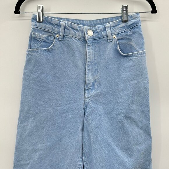 Zara Light Blue Ultra High Rise Wide-Leg Denim Jeans Size 24 - Picture 2 of 4